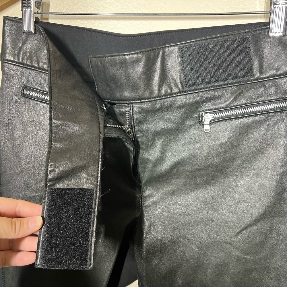 Kaufman Franco Womens Black Faux Leather Zipper Ponte Moto Grunge Pant Size 10 - Picture 6 of 11